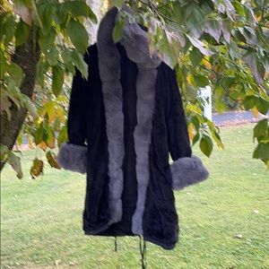 Fake fur hoodie coat